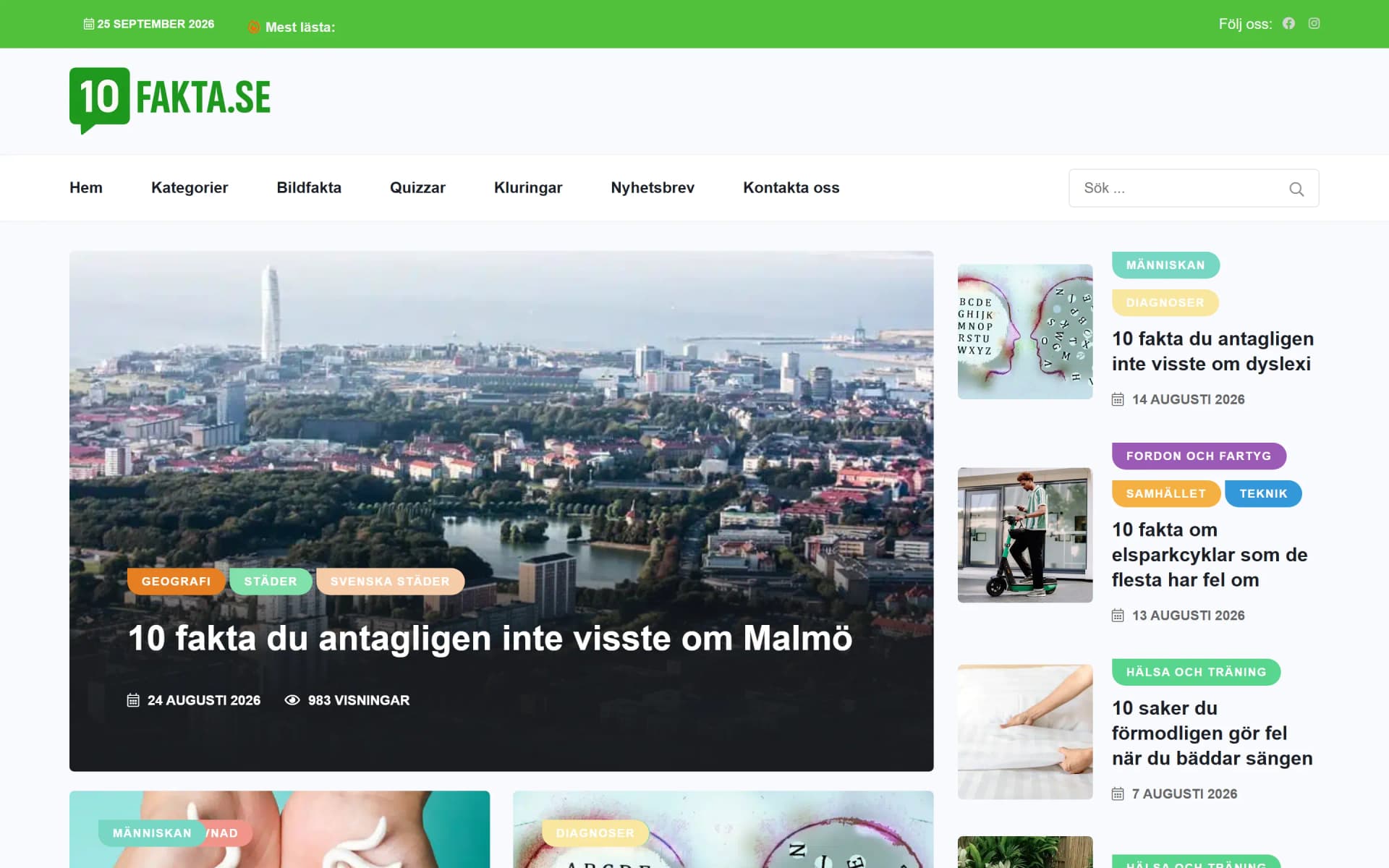 10Fakta, hemsida byggd av Elithan