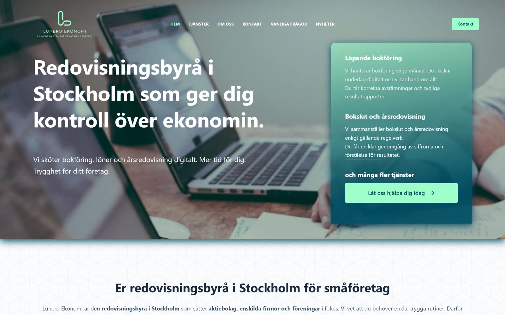 Lunero Ekonomi AB — desktopvy