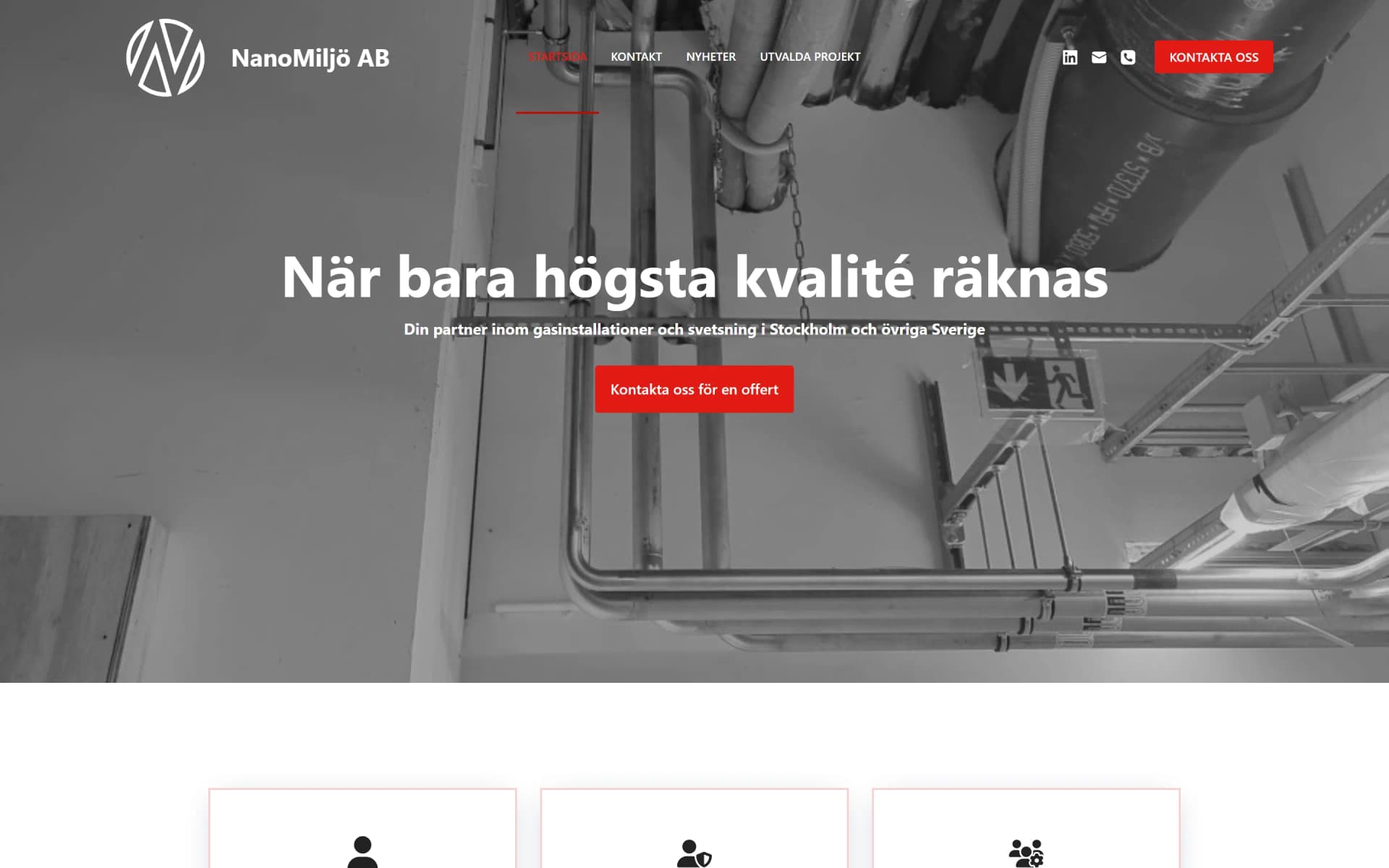 NanoMiljö AB — desktopvy