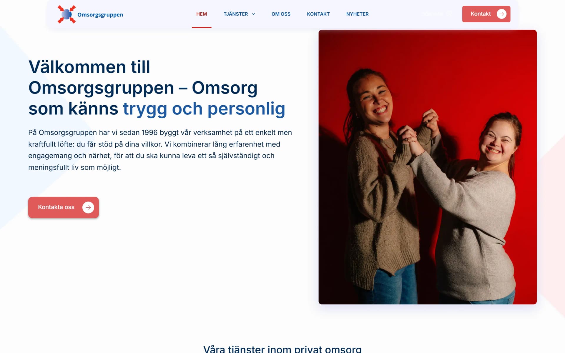 Omsorgsgruppen i Norrköping — desktopvy
