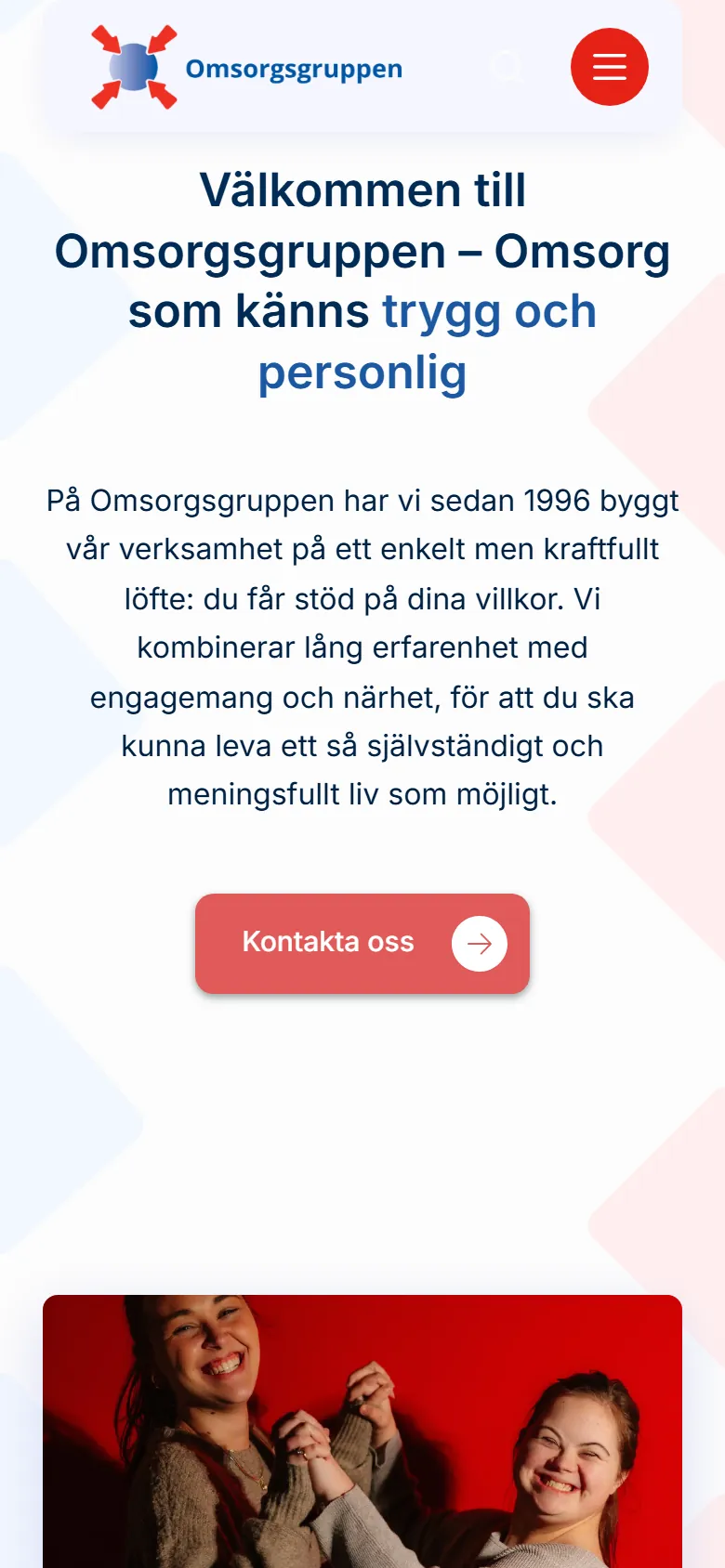 Omsorgsgruppen i Norrköping — mobilvy